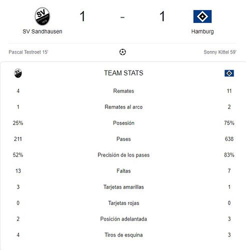 SV SANDHAUSEN - HAMBURG