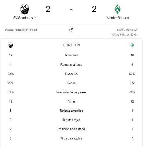 SV SANDHAUSEN - WERDER BREMEN