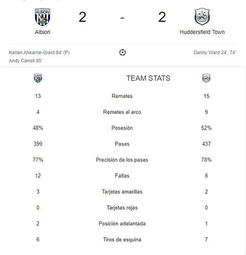 ALBION - HUDDERSFIELD TOWN