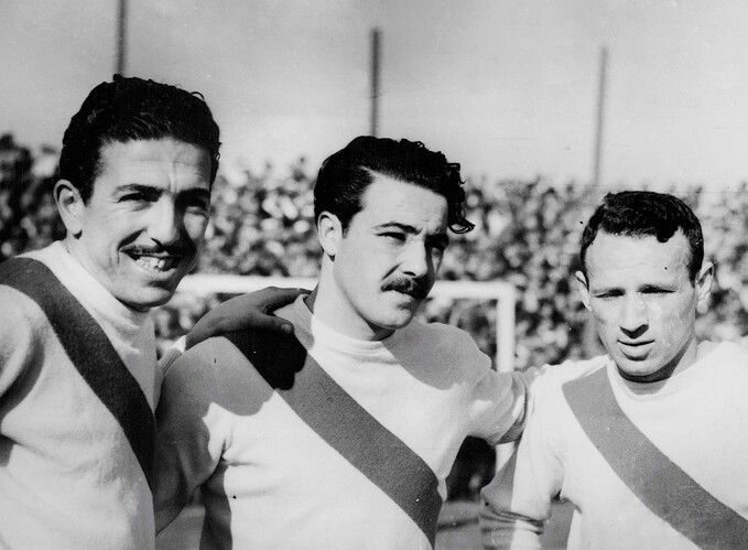 Ángel Labruna, Walter Gómez y Felix Lousteau 1952