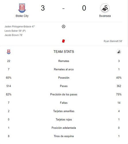 STOKE CITY - SWANSEA