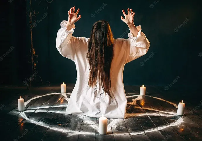 bruja-camisa-blanca-provoca-ritual-oculto-circulo-pentagrama-velas-ritual-magia-oscura-ocultismo-exorcismo_266732-1905