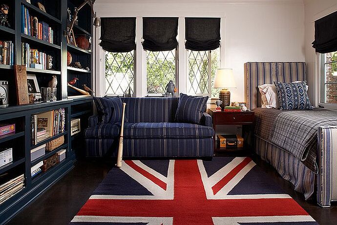 Goregous-Kids-room-with-eclectic-style-and-a-striking-Union-Jack-rug