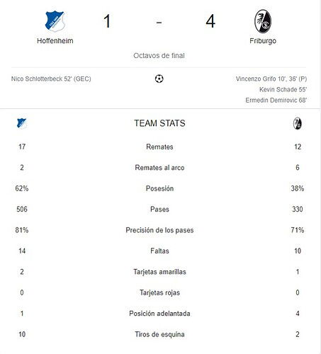 HOFFENHEIM - FRIBURGO