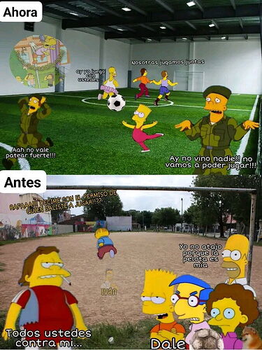 La imagen muestra un <space> con un <background> azul claro y varios <objects> dispersos, incluyendo un <tree> en el centro y algunos <flowers> alrededor. (Subtitulado por IA)