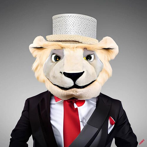 craiyon_205622_white_lion_with_river_plate_shirt__dressed_in_top_hat__black_suit_and_tie__as_sports_