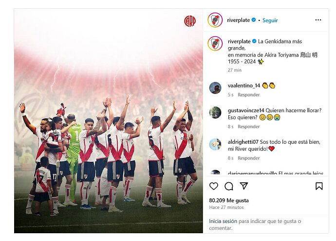 Screenshot 2024-03-08 at 15-49-05 River Plate en Instagram La Genkidama más grande en memoria de Akira Toriyama 鳥山 明 1955 - 2024 ✨