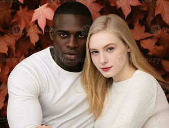 loving-interracial-couple-is-enjoying-a-romantic-autumn-day-ai-generative-photo