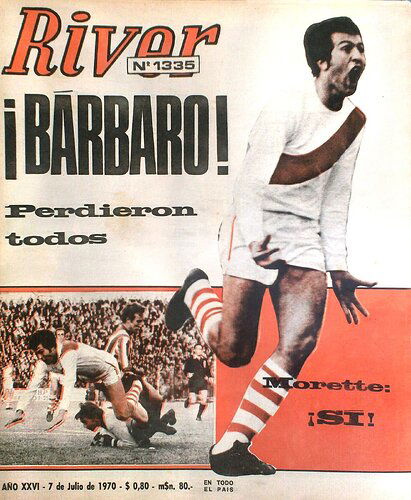 JULIO 1970 MORETE RIVER 2 ESTUDIANTES 0