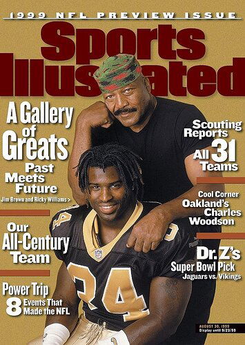 jim-brown-and-new-orleans-saints-ricky-williams-1999-nfl-august-30-1999-sports-illustrated-cover