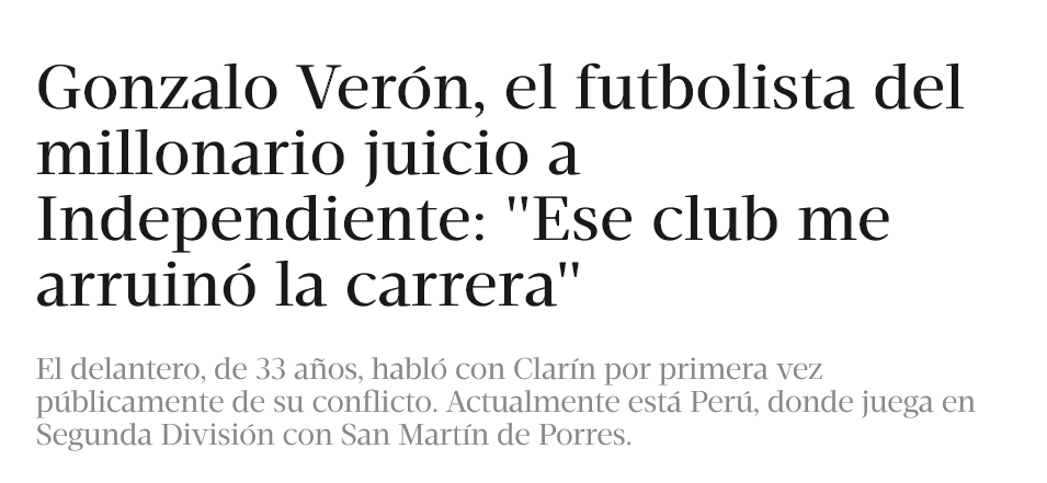 Screenshot 2023-04-27 at 19-37-39 Gonzalo Verón el futbolista del millonario juicio a Independiente 'Ese club me arruinó la carrera'